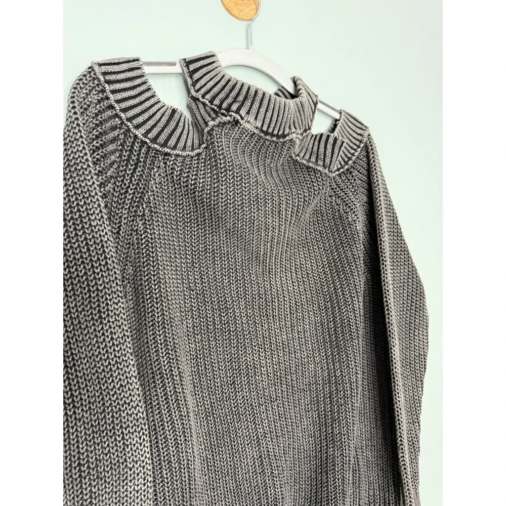 Free People Half‎ Moon Bay Pullover Knit Sweater Cold Off The Shoulder